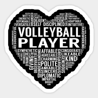 Volleyball Player Heart Sticker